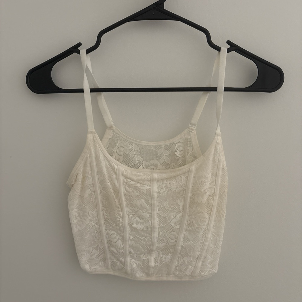 White Lace Crop Top